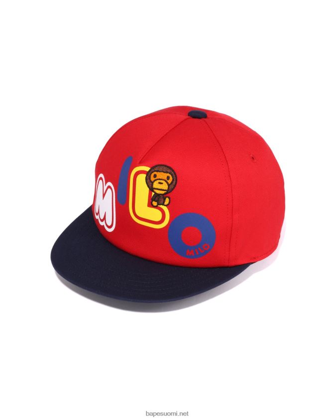 kirkkaan punainen lapset A Bathing Ape baby milo font cap 8HT2D81345