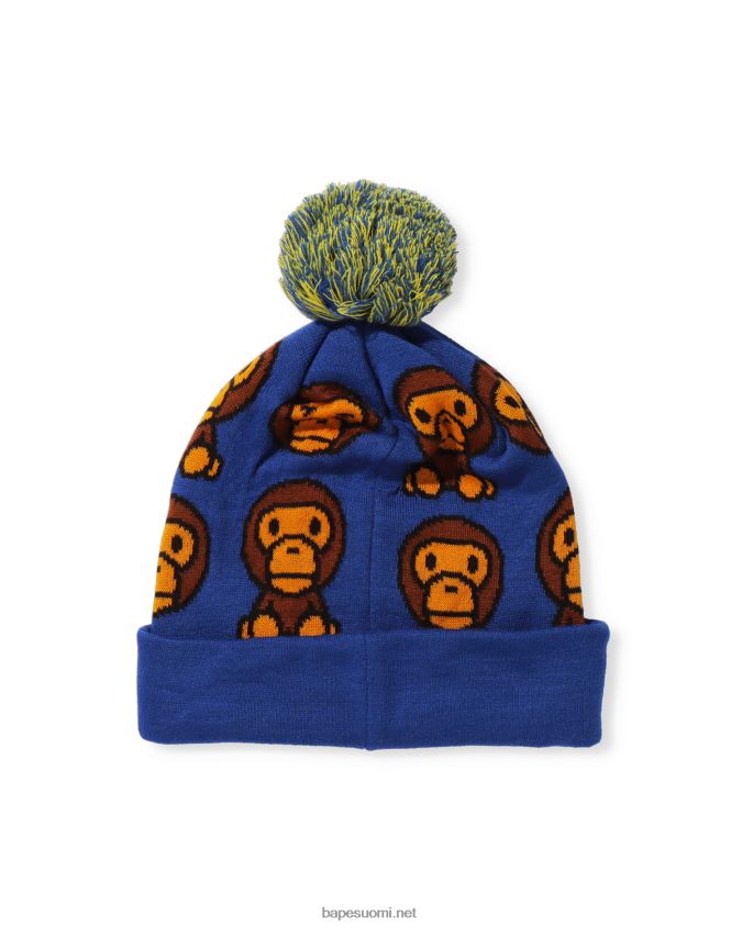 sininen lapset A Bathing Ape baby milo kuviollinen neulottu lippalakki 8HT2D81751