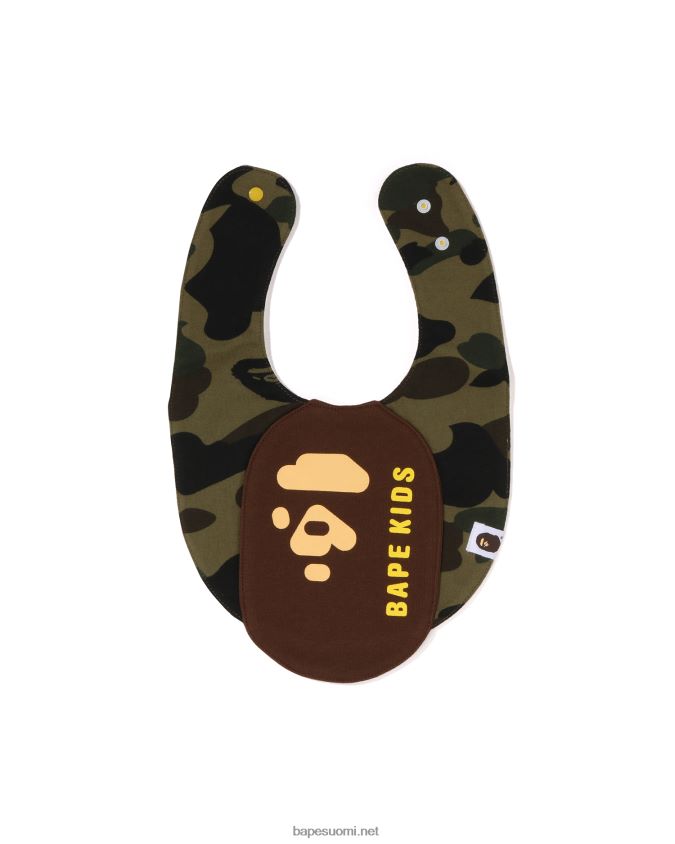 armeijan vihreä lapset A Bathing Ape 1. camo-pääkuvioinen ruokalappu 8HT2D81287