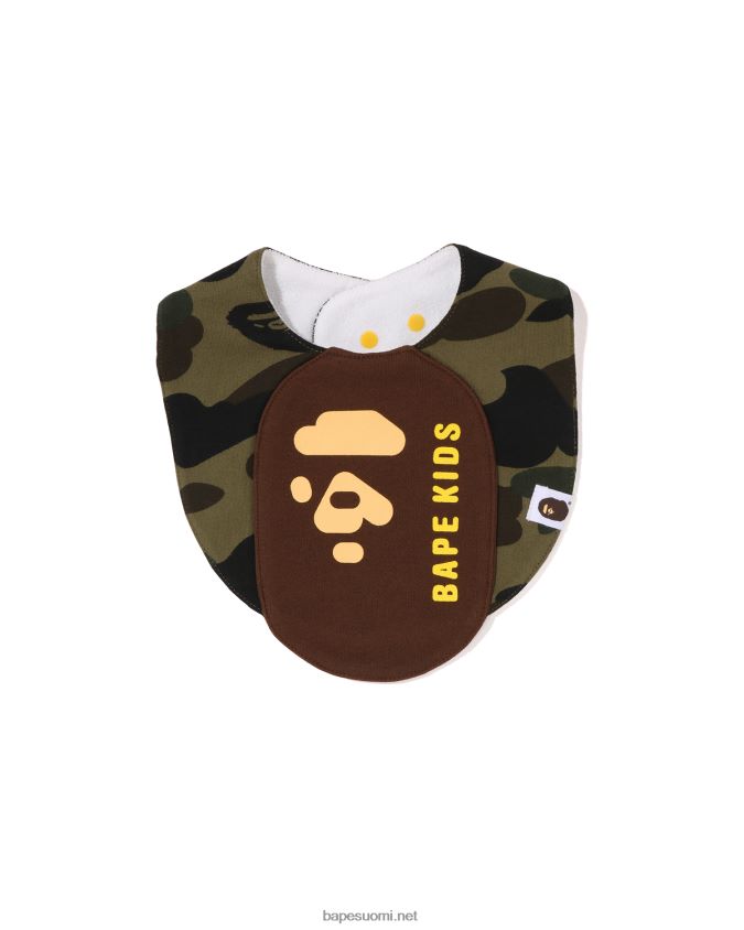 armeijan vihreä lapset A Bathing Ape 1. camo-pääkuvioinen ruokalappu 8HT2D81287