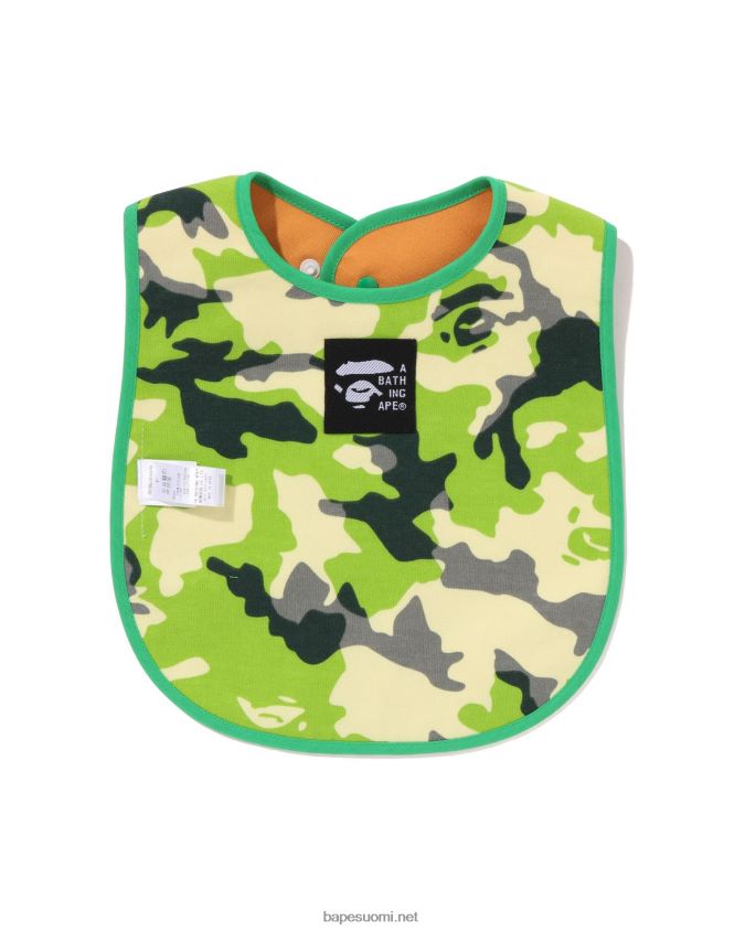armeijan vihreä lapset A Bathing Ape woodland camo baby milo kalastusliivi print käännettävä ruokalappu 8HT2D81381
