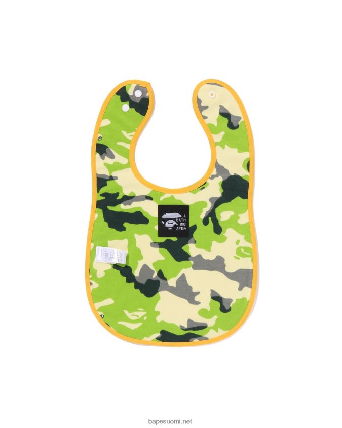 beige lapset A Bathing Ape woodland camo baby milo kalastusliivi print käännettävä ruokalappu 8HT2D81380