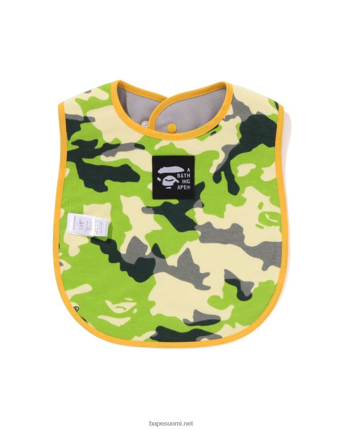 beige lapset A Bathing Ape woodland camo baby milo kalastusliivi print käännettävä ruokalappu 8HT2D81380