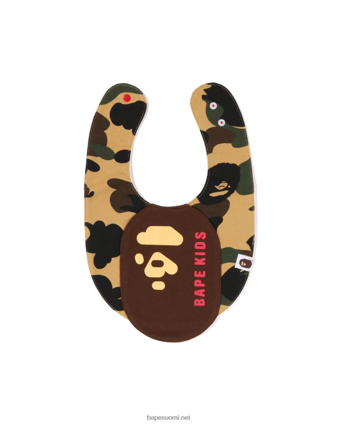keltainen lapset A Bathing Ape 1. camo-pääkuvioinen ruokalappu 8HT2D81288