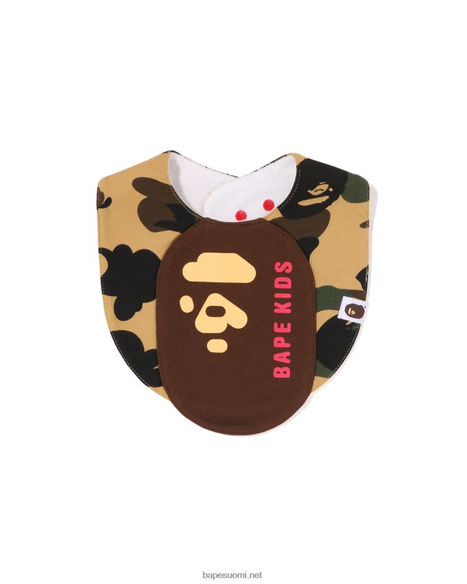 keltainen lapset A Bathing Ape 1. camo-pääkuvioinen ruokalappu 8HT2D81288