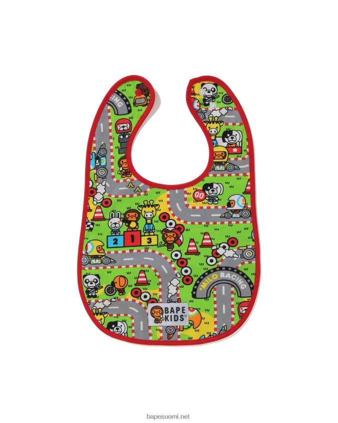 kirkkaan punainen lapset A Bathing Ape baby milo racing ruokalappu 8HT2D81717