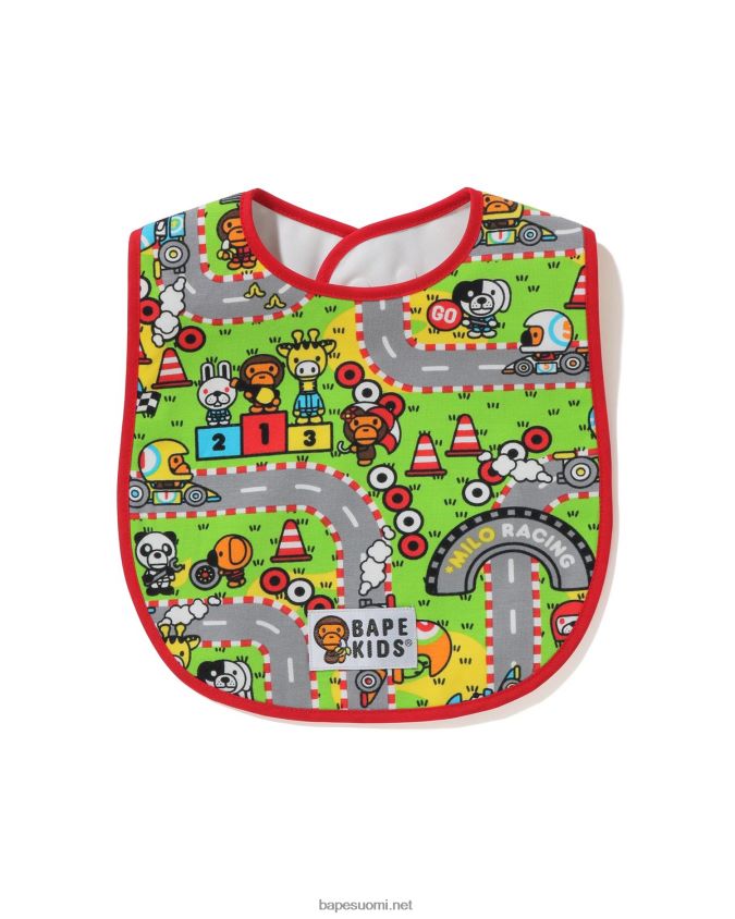 kirkkaan punainen lapset A Bathing Ape baby milo racing ruokalappu 8HT2D81717
