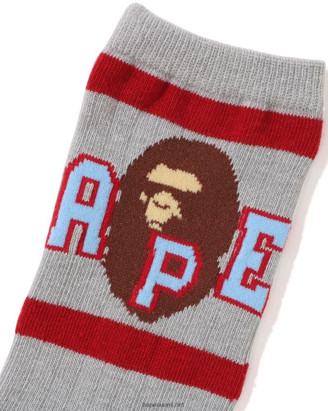 harmaa lapset A Bathing Ape päälinjan rib-sukat 8HT2D81439
