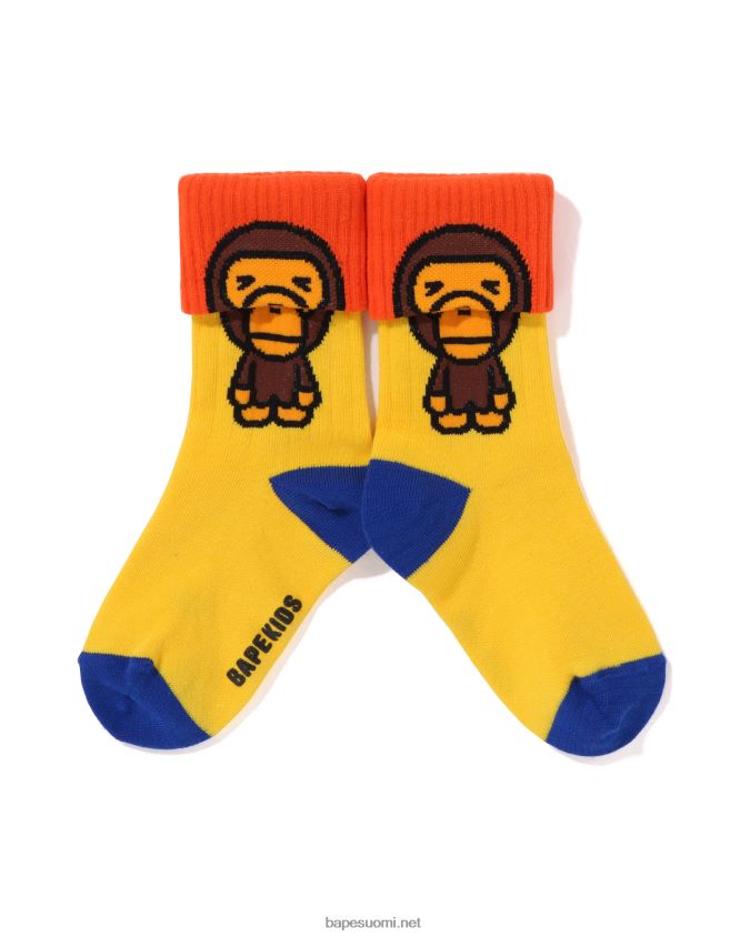keltainen lapset A Bathing Ape baby milo cuffs sukat 8HT2D81307