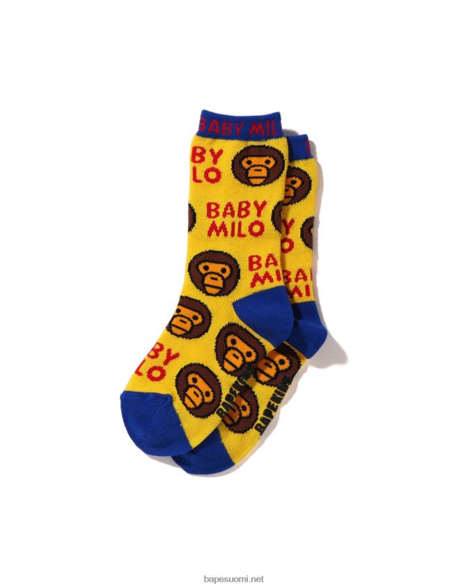 keltainen lapset A Bathing Ape baby milo kuviolliset sukat 8HT2D81533