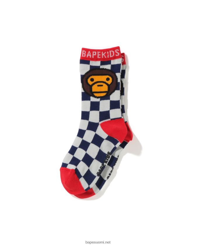 laivastonsininen lapset A Bathing Ape baby milo ruudulliset lippusukat 8HT2D81741
