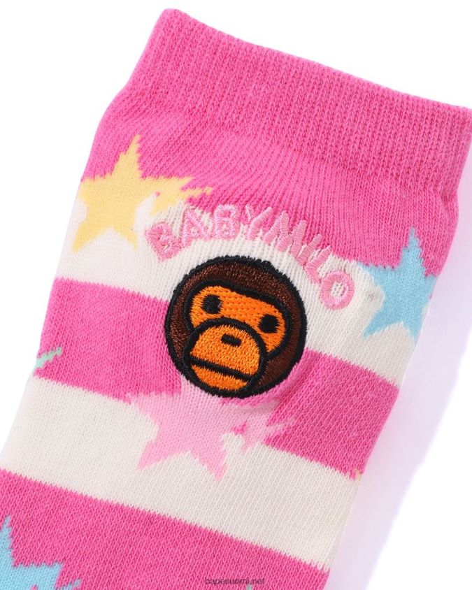 vaaleanpunainen lapset A Bathing Ape hoop baby milo sta sukat 8HT2D81415