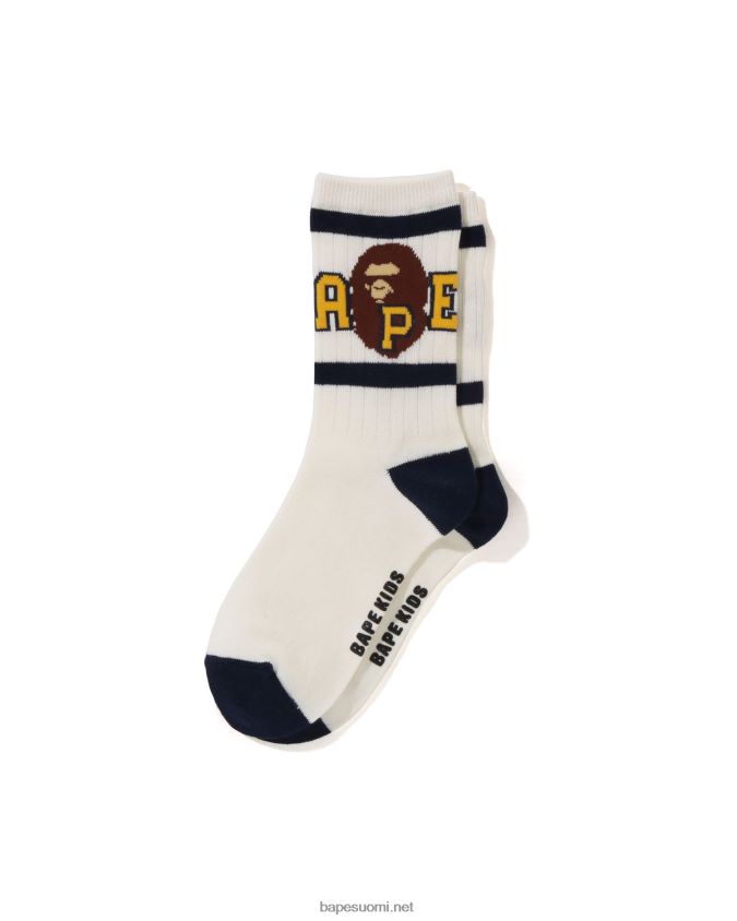 valkoinen lapset A Bathing Ape päälinjan rib-sukat 8HT2D81441