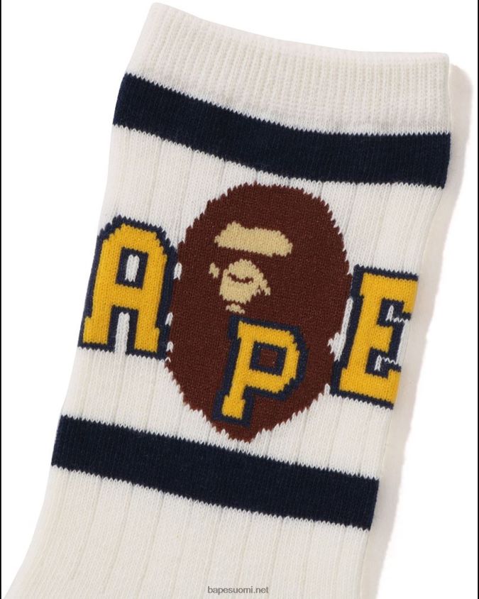 valkoinen lapset A Bathing Ape päälinjan rib-sukat 8HT2D81441