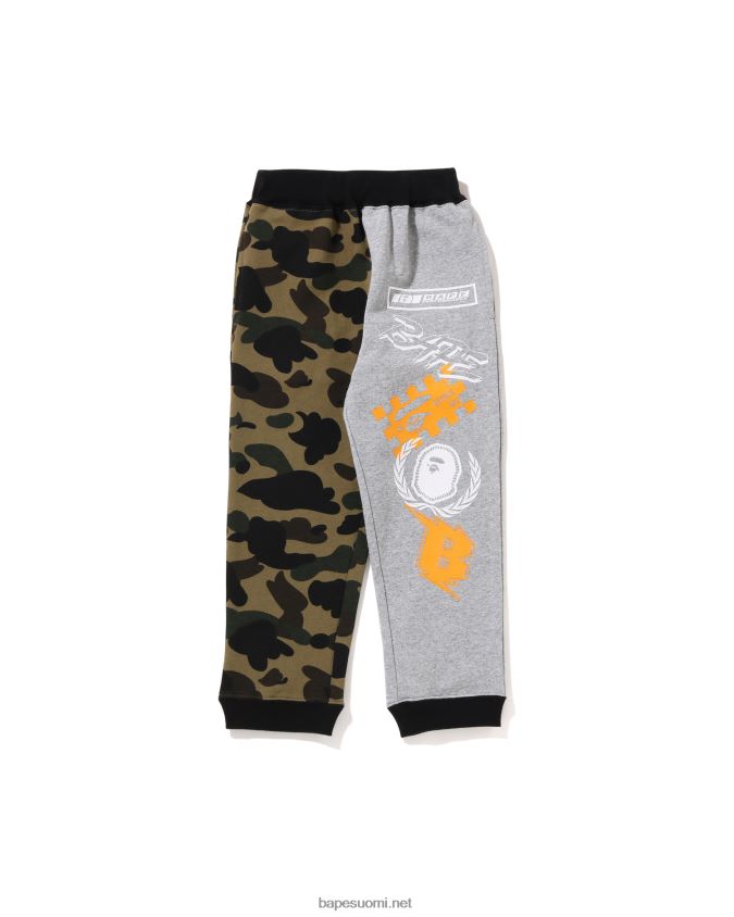 armeijan vihreä lapset A Bathing Ape 1. camo -joukkueen tunnuskuvioiset collegehousut 8HT2D81652