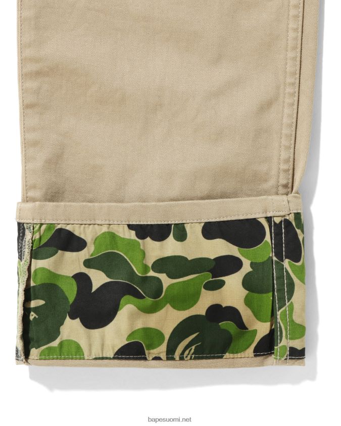 beige lapset A Bathing Ape abc camo cuffed pants jr 8HT2D81682