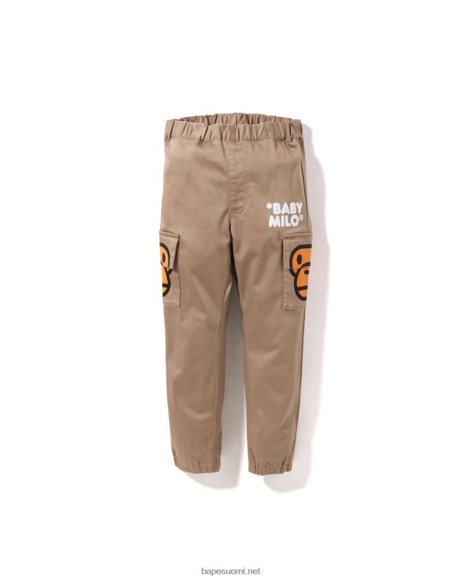 beige lapset A Bathing Ape baby milo sivutaskuhousut 8HT2D81598
