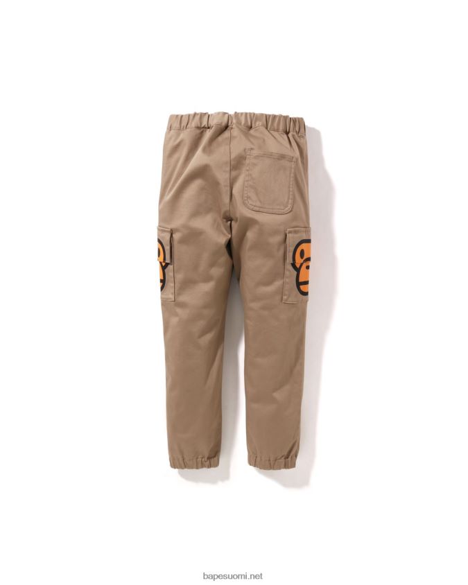 beige lapset A Bathing Ape baby milo sivutaskuhousut 8HT2D81598