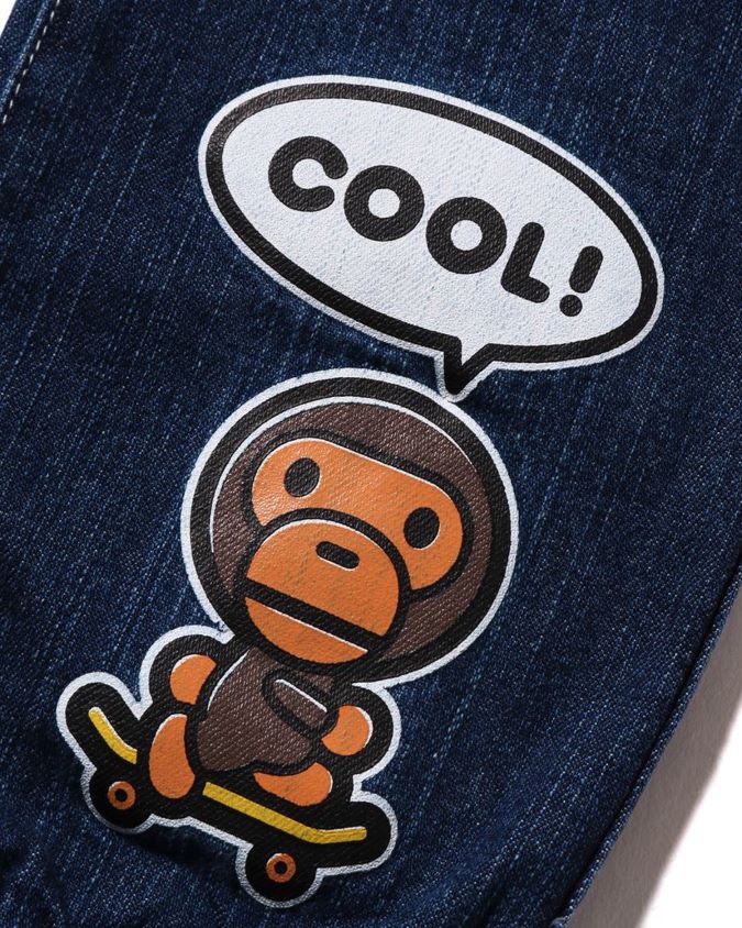 denim lapset A Bathing Ape baby milo puheilmapallo farkkuhousut 8HT2D81560