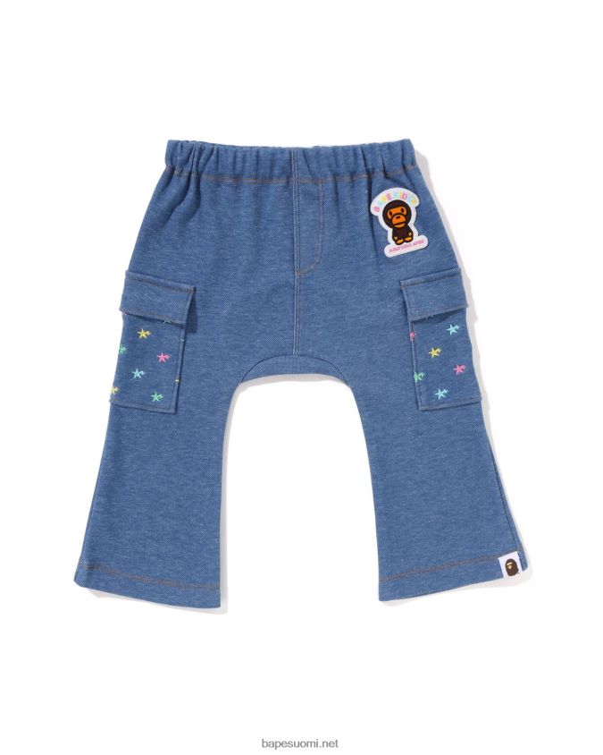 denim lapset A Bathing Ape baby milo sta jersey denim housut 8HT2D81398