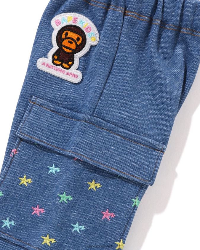 denim lapset A Bathing Ape baby milo sta jersey denim housut 8HT2D81398