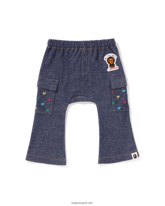 denim lapset A Bathing Ape baby milo sta jersey denim housut 8HT2D81399