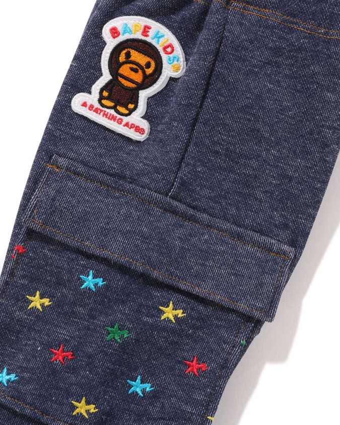 denim lapset A Bathing Ape baby milo sta jersey denim housut 8HT2D81399