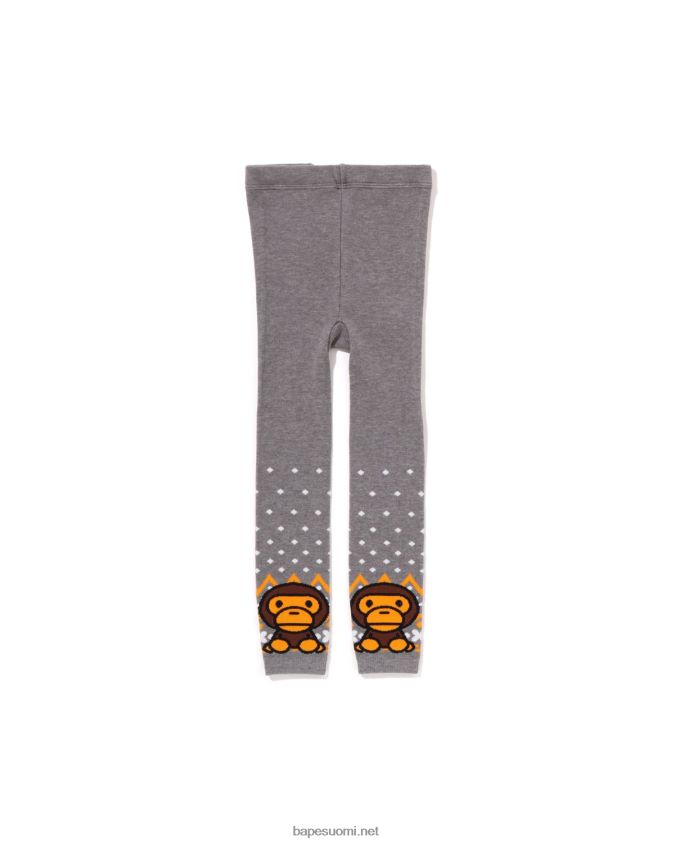 harmaa lapset A Bathing Ape baby milo nordic leggingsit 8HT2D81467