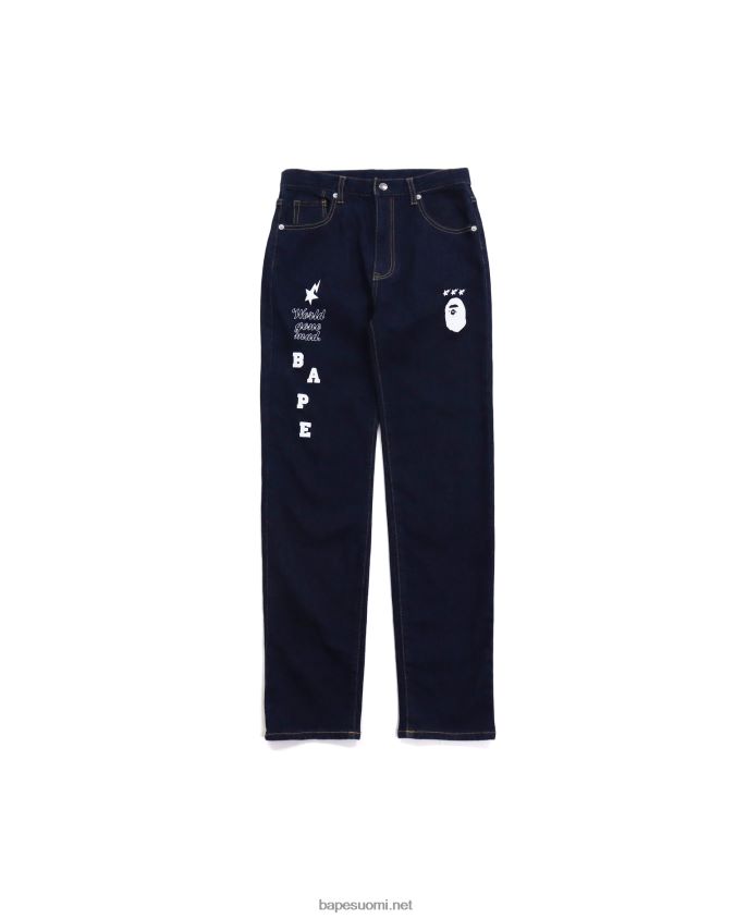 laivastonsininen lapset A Bathing Ape multiprintti farkkuhousut 8HT2D81761