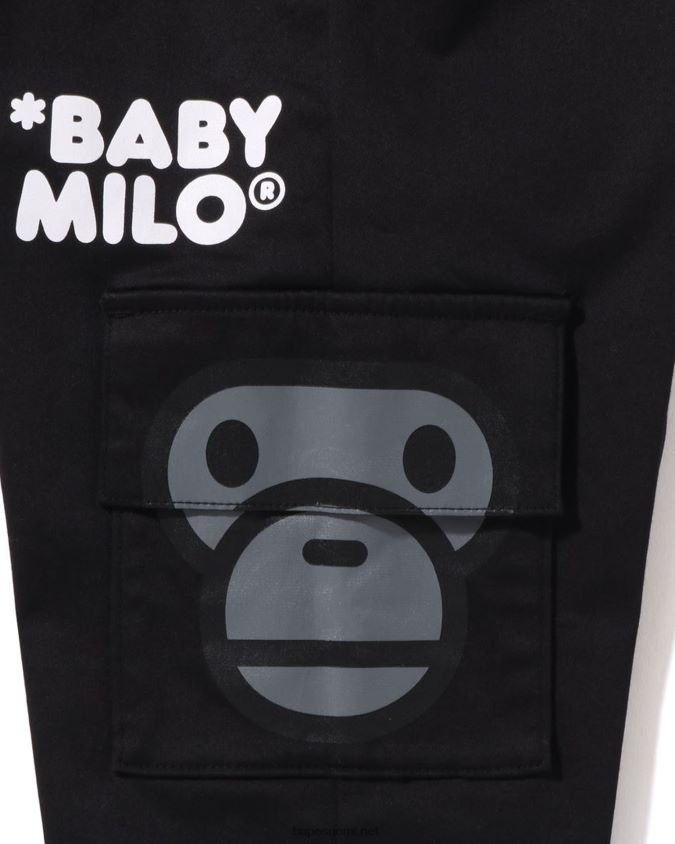 musta lapset A Bathing Ape baby milo sivutaskuhousut 8HT2D81599