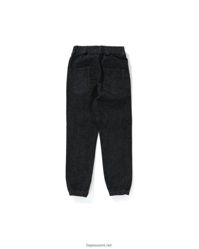 musta lapset A Bathing Ape shark denim lenkkeilyhousut 8HT2D81793