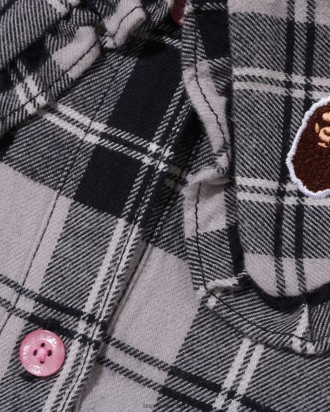 harmaa lapset A Bathing Ape tarkista iso kauluskappale 8HT2D81524