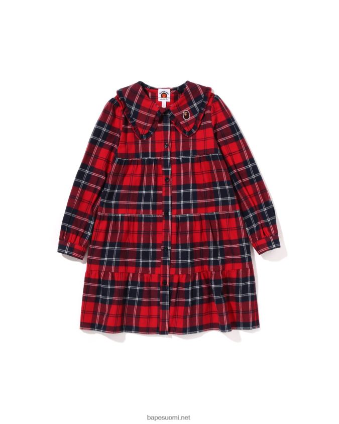 kirkkaan punainen lapset A Bathing Ape tarkista iso kauluskappale 8HT2D81525