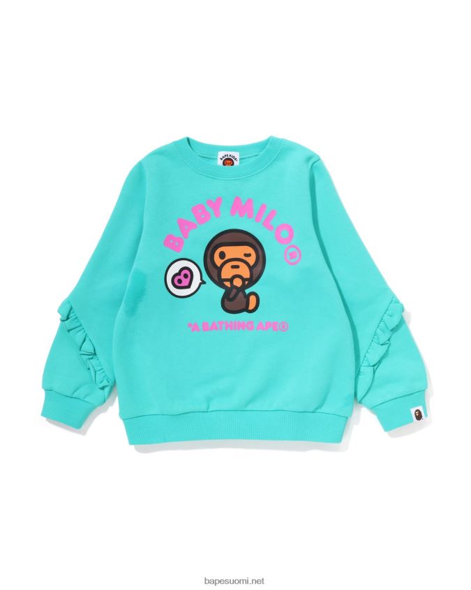 Minttu lapset A Bathing Ape baby milo sydän röyhelö crewneck 8HT2D81495