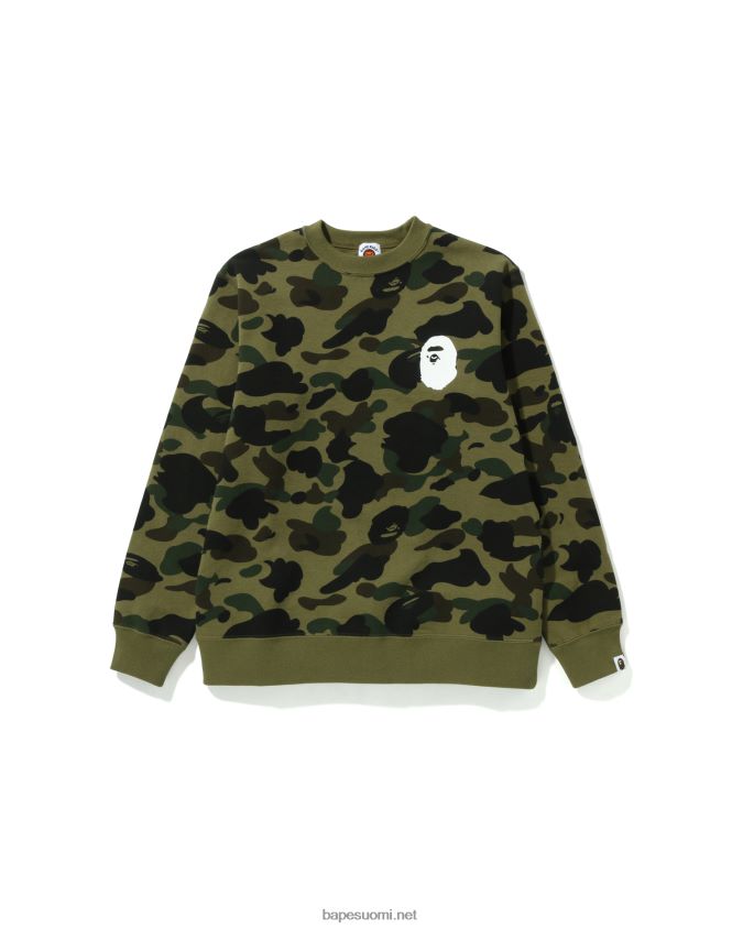 armeijan vihreä lapset A Bathing Ape 1st camo head crewneck jr 8HT2D81666