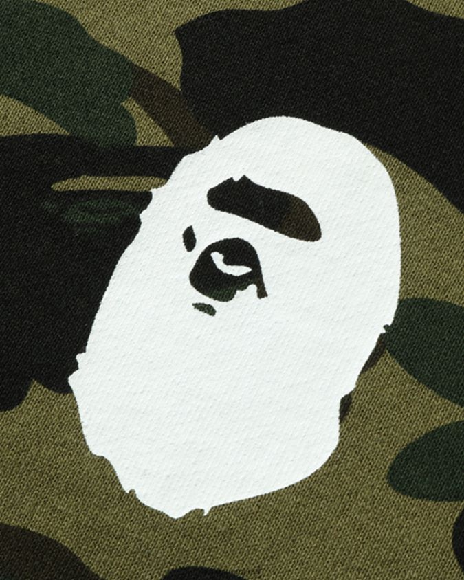 armeijan vihreä lapset A Bathing Ape 1st camo head crewneck jr 8HT2D81666