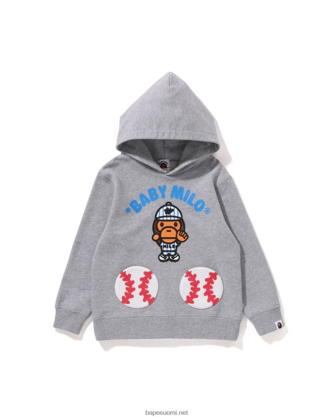 harmaa lapset A Bathing Ape baby milo baseball-puserohuppari 8HT2D81556