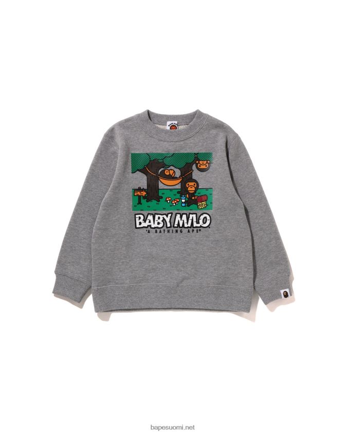 harmaa lapset A Bathing Ape baby milo camo riippumatossa crewneck 8HT2D81353
