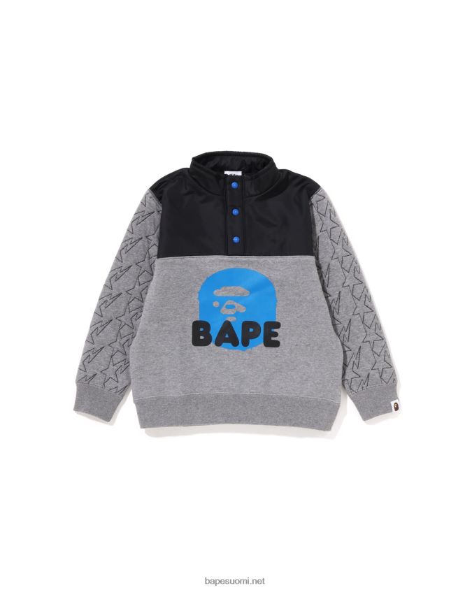 harmaa lapset A Bathing Ape sta tikkaus pää puoli snap hiki 8HT2D81539