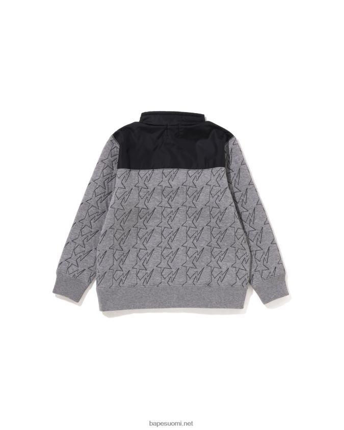harmaa lapset A Bathing Ape sta tikkaus pää puoli snap hiki 8HT2D81539
