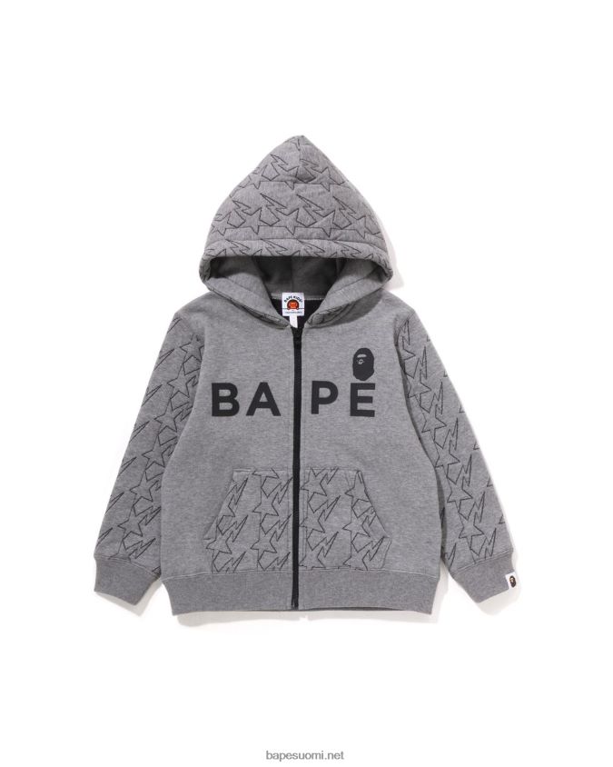 harmaa lapset A Bathing Ape sta tikkaus vetoketjullinen huppari 8HT2D81545