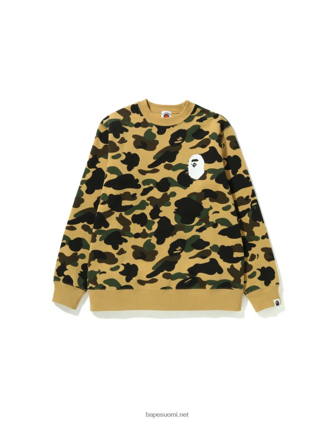 keltainen lapset A Bathing Ape 1st camo head crewneck jr 8HT2D81667
