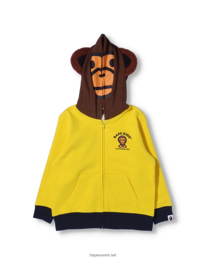 keltainen lapset A Bathing Ape baby milo friends vetoketjullinen huppari 8HT2D81760