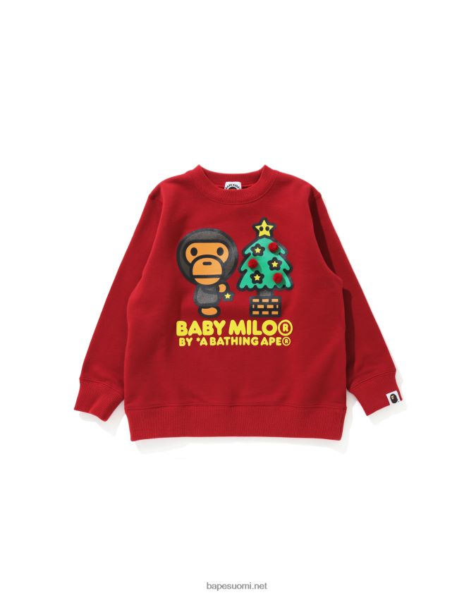 kirkkaan punainen lapset A Bathing Ape baby milo christmas tree crewneck collegepaita 8HT2D81786