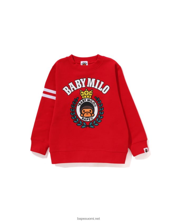 kirkkaan punainen lapset A Bathing Ape baby milo emblem crewneck 8HT2D81343