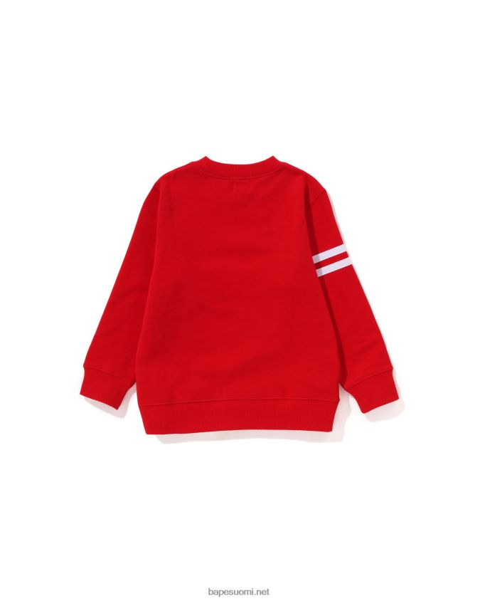 kirkkaan punainen lapset A Bathing Ape baby milo emblem crewneck 8HT2D81343