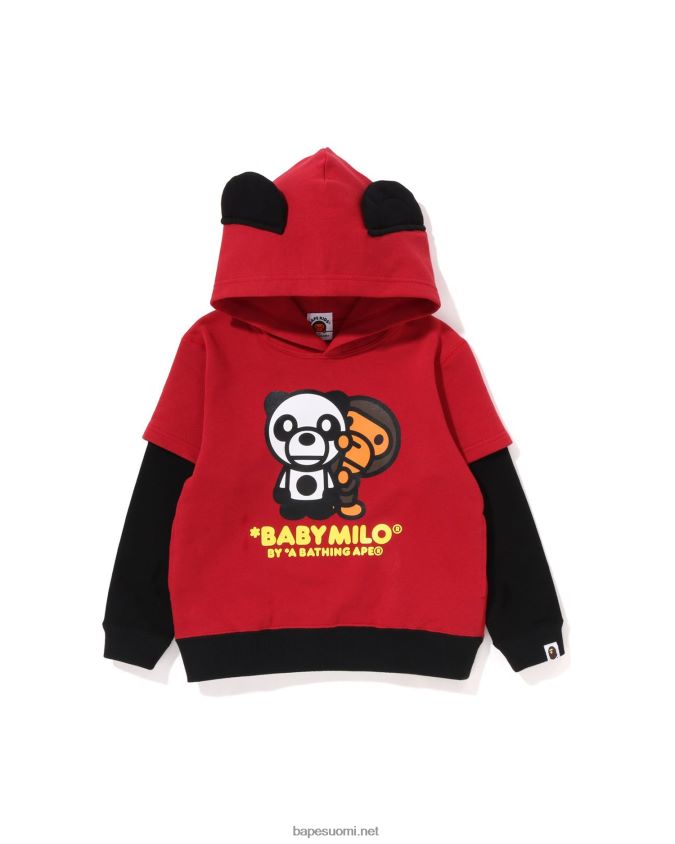 kirkkaan punainen lapset A Bathing Ape baby milo panda -kerroksinen neulehuppari 8HT2D81460
