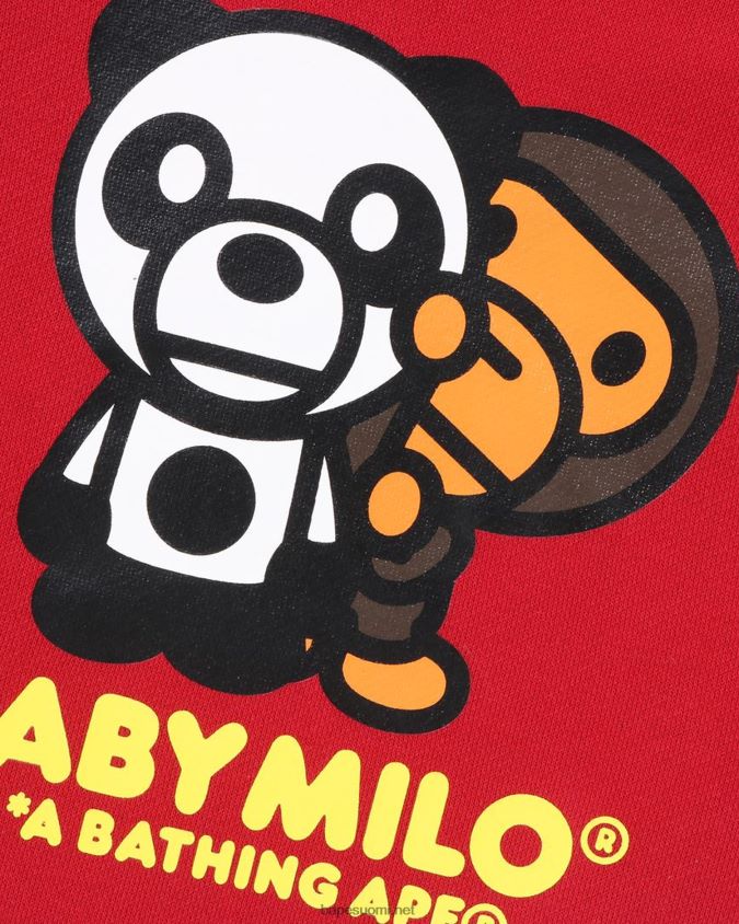 kirkkaan punainen lapset A Bathing Ape baby milo panda -kerroksinen neulehuppari 8HT2D81460