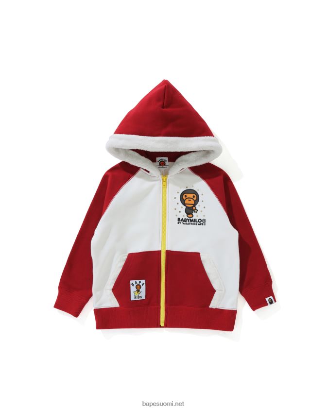 kirkkaan punainen lapset A Bathing Ape baby milo star vetoketjullinen huppari 8HT2D81792