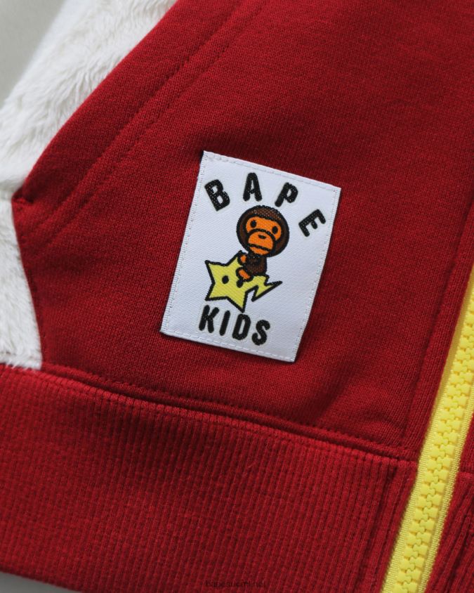 kirkkaan punainen lapset A Bathing Ape baby milo star vetoketjullinen huppari 8HT2D81792
